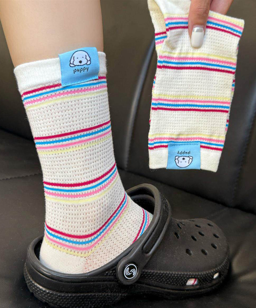 Chaussettes mi-mollet à pois colorés pour femmes été 2