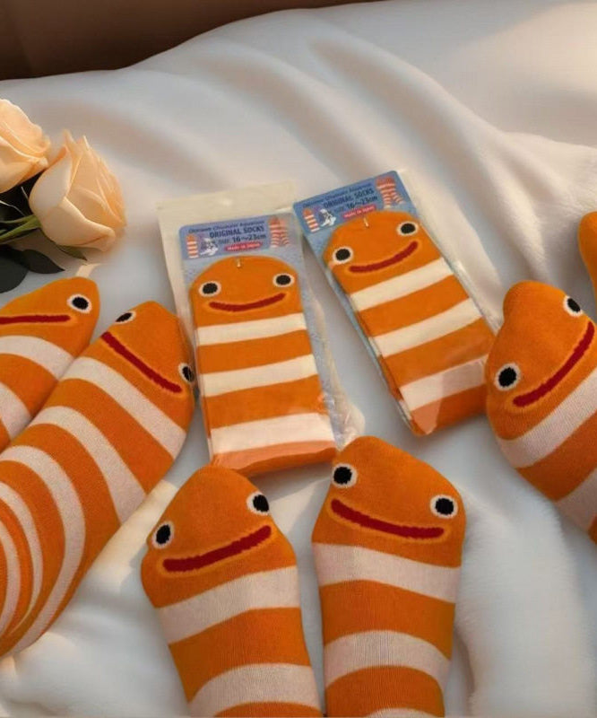 Chaussettes mi-mollet à rayures pour femme style décontracté 0