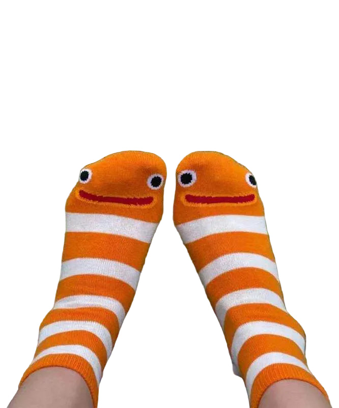 Chaussettes mi-mollet à rayures pour femme style décontracté 4