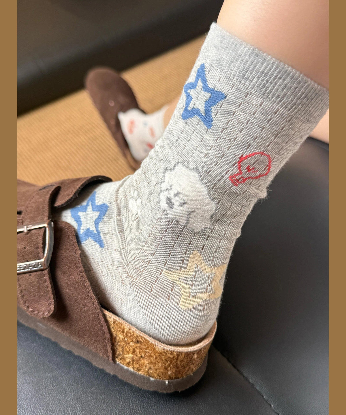 Chaussettes mi-mollet fines pour femme style jacquard d'été 2