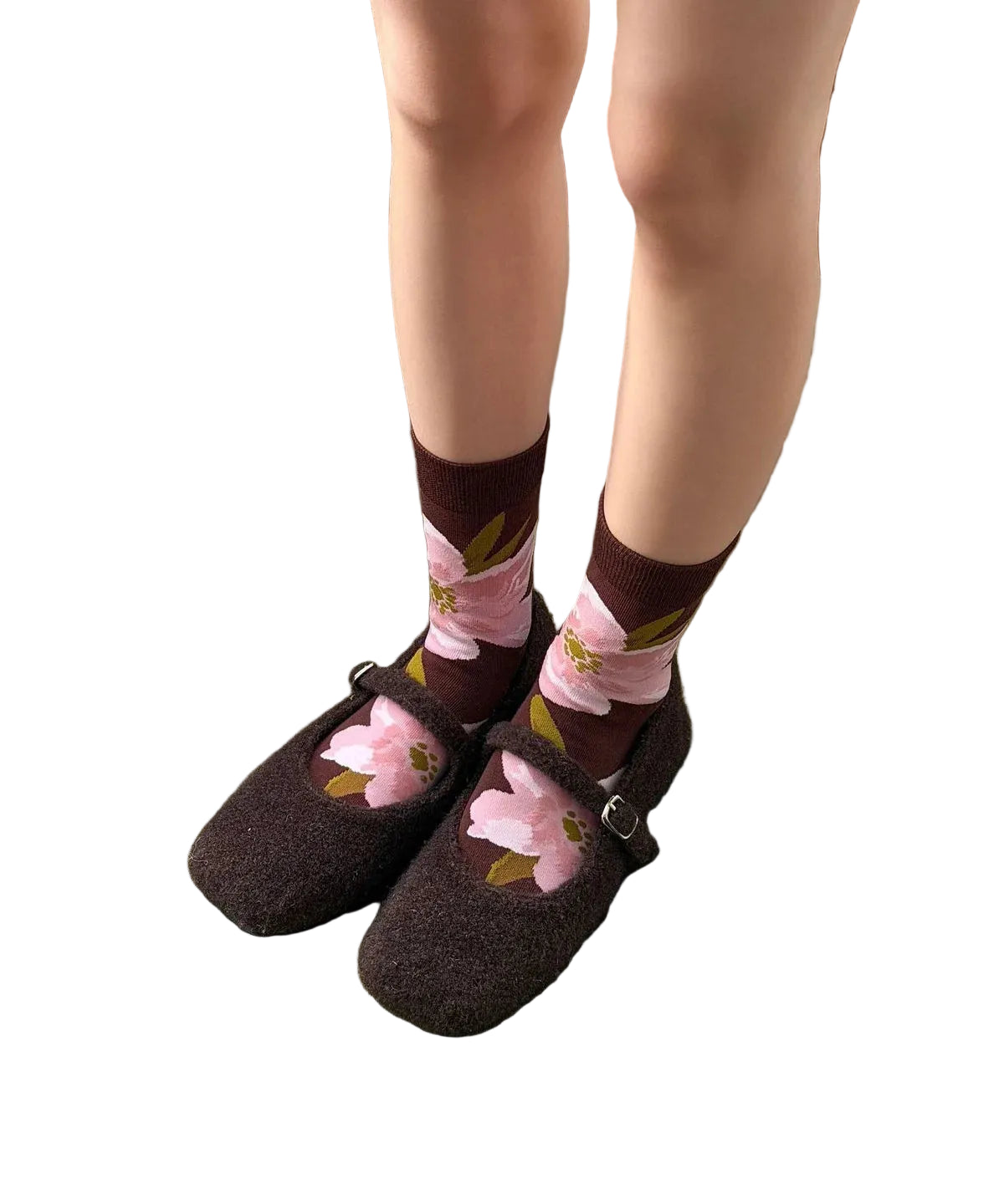 Chaussettes mi-mollet pour femme style jacquard japonais 3