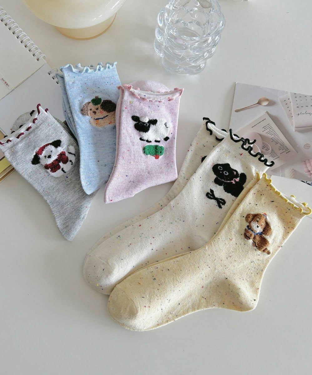 Chaussettes mi-mollet pour femmes motif champignon amusant 4