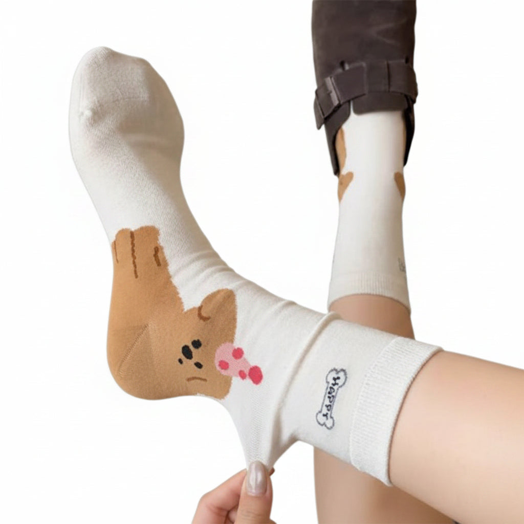 Chaussettes mi-mollet pour femmes style dessin animé 2
