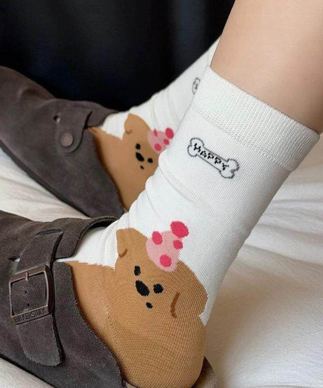 Chaussettes mi-mollet pour femmes style dessin animé 3