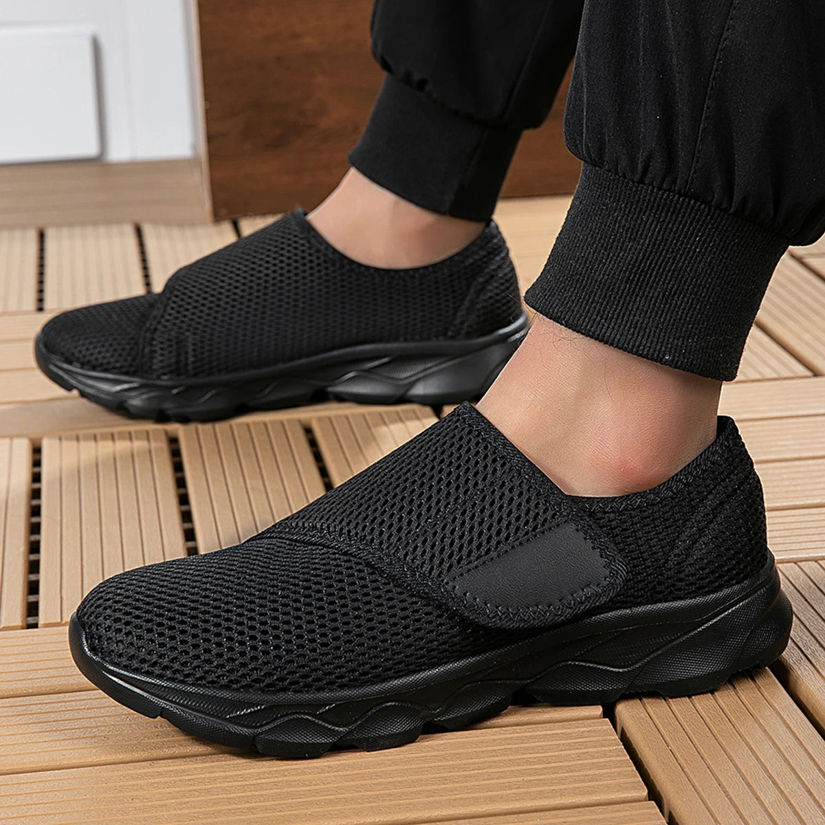 Chaussure de Marche Homme Ajustable Cuir Décontractée 2