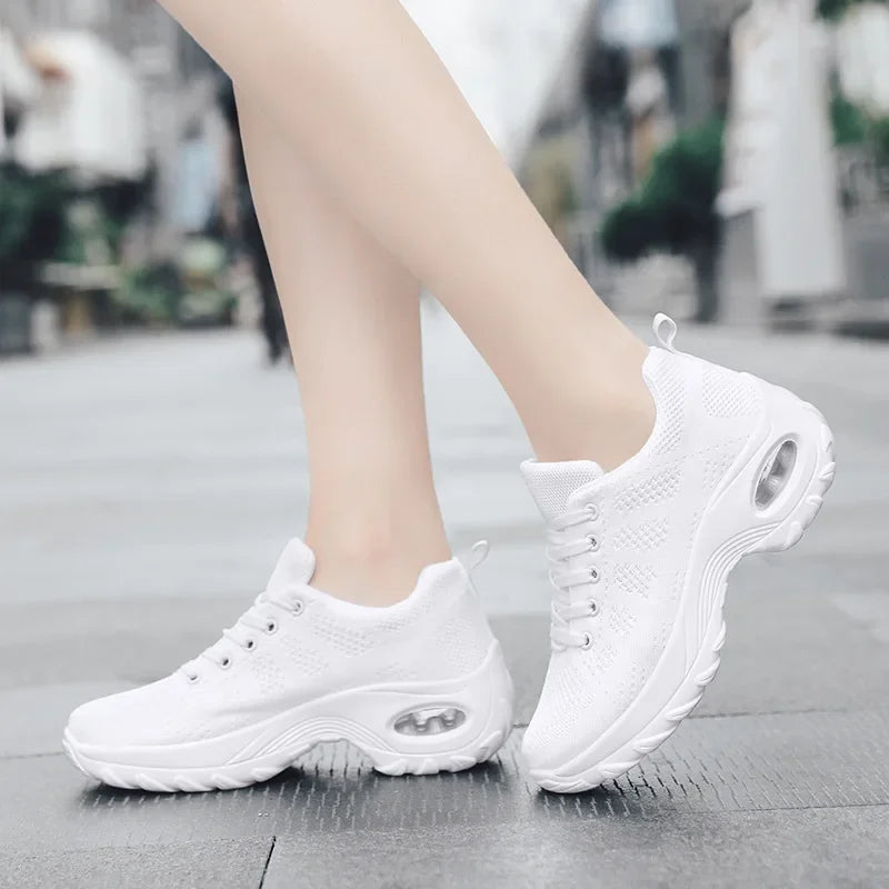 Chaussures Casual Femme à Semelle Épaisse en Tricot avec Coussin d'Air 2