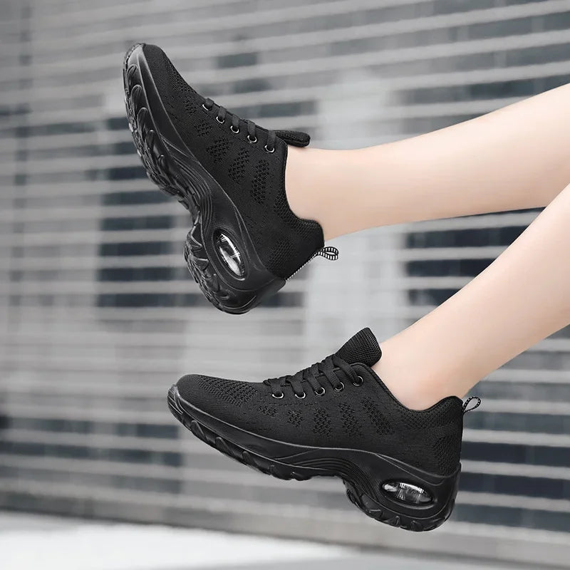 Chaussures Casual Femme à Semelle Épaisse en Tricot avec Coussin d'Air 3