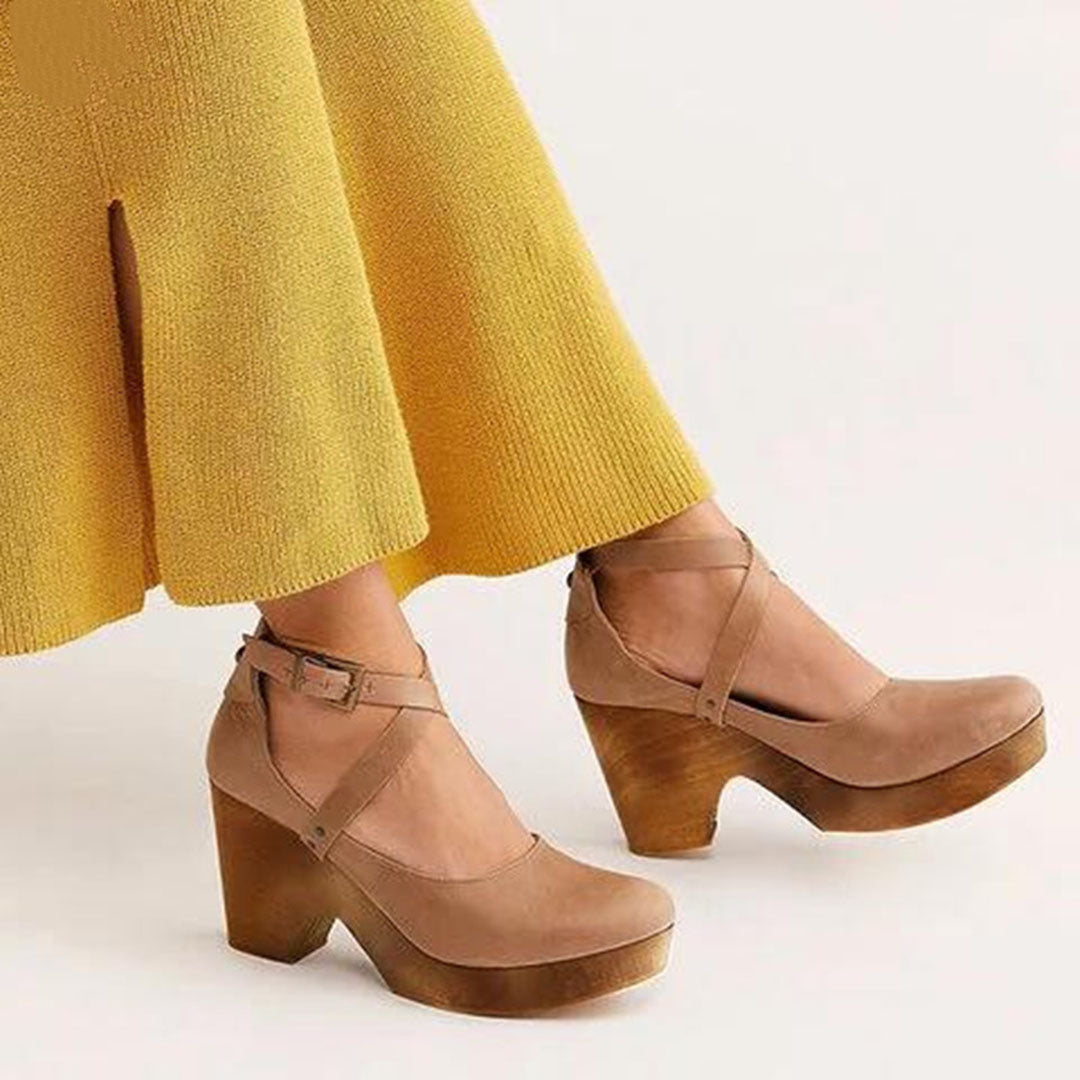 Chaussures Compensées Femme Chic à Bout Fermé 5