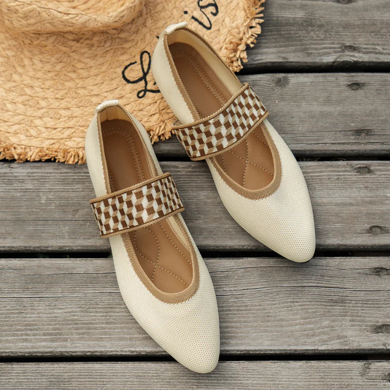 Chaussures Plates Femme Confortables en Cuir 1