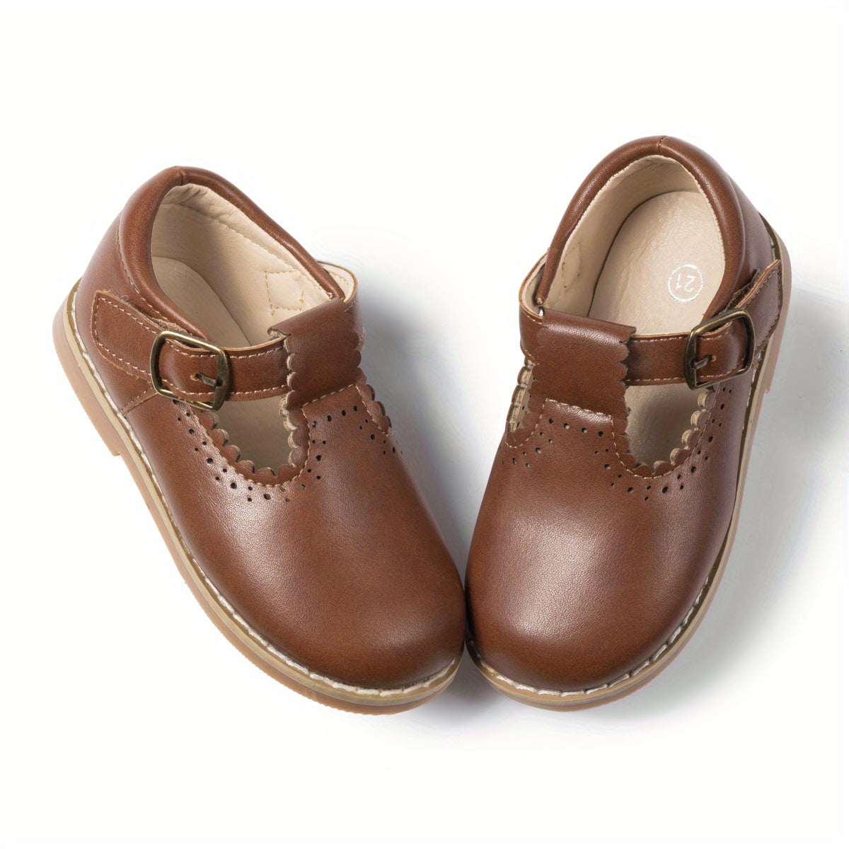 Chaussures Plates Filles Vintage Cuir Souple 8