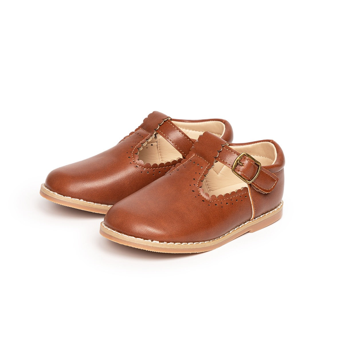 Chaussures Plates Filles Vintage Cuir Souple 9