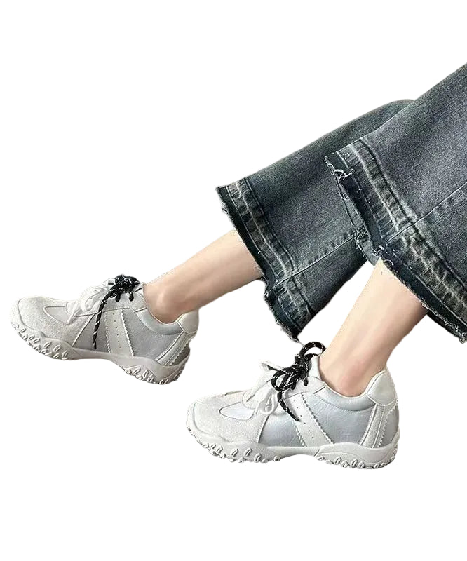 Chaussures à talons compensés décontractées pour femmes à lacets 4