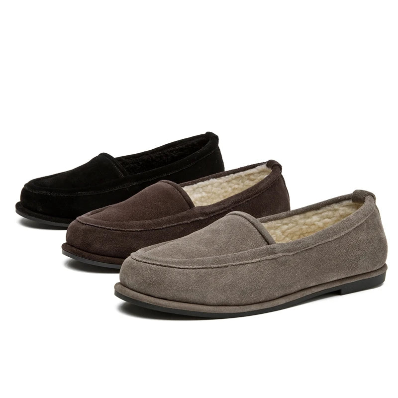 Chaussures d'hiver pour femmes Mocassins à talons bas 4