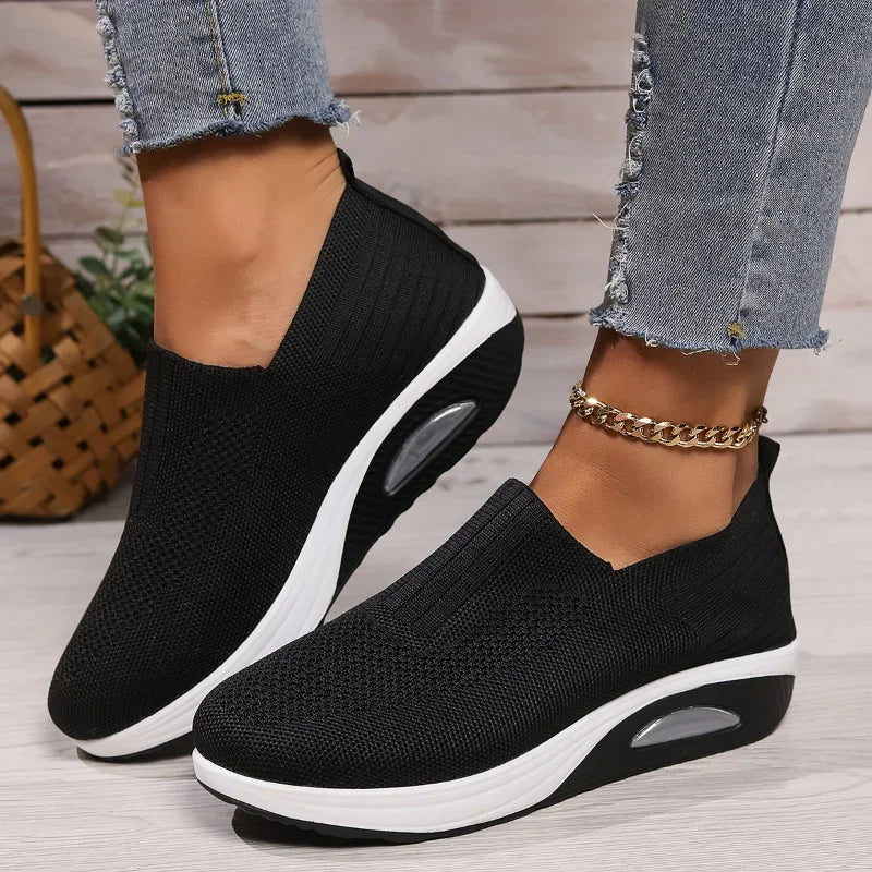 Chaussures de Marche Femme Semelle Air Non Glissante Tissu Respirant 4