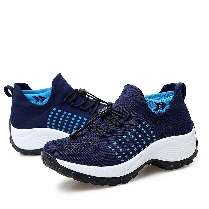 Chaussures de Sport Femmes Tissu Maillé Respirant Semelle Épaisse 3