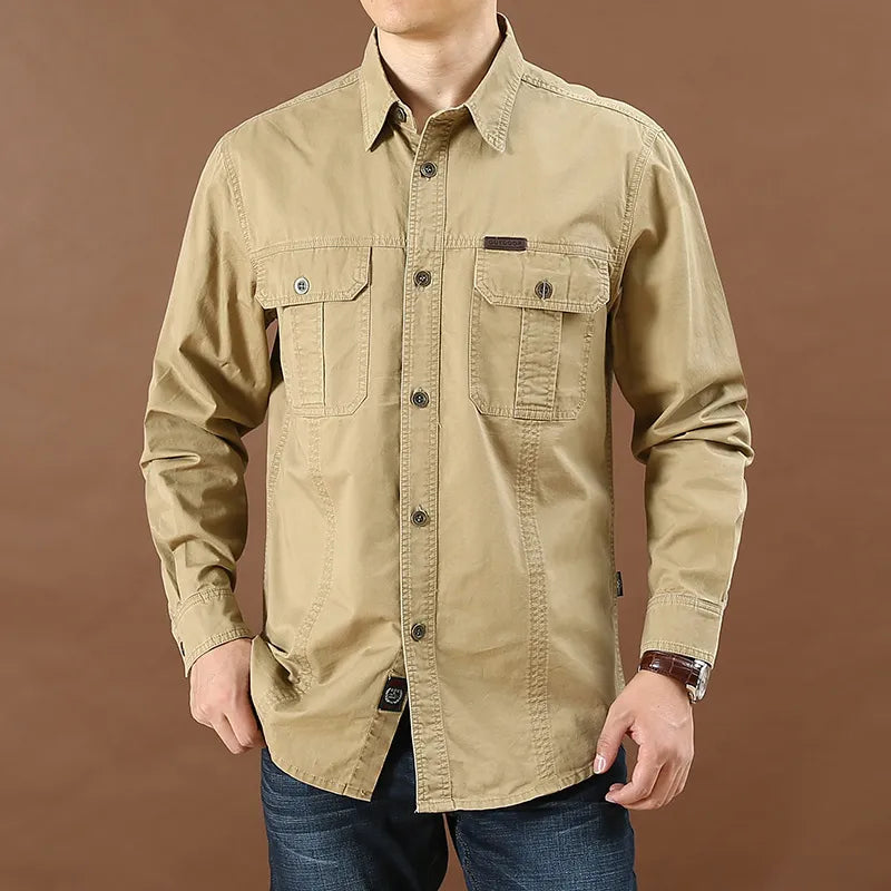 Chemise Cargo Homme en Coton Léger 4