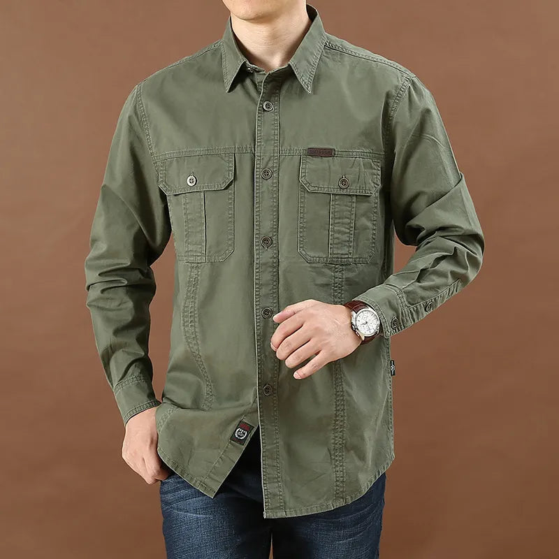 Chemise Cargo Homme en Coton Léger 5