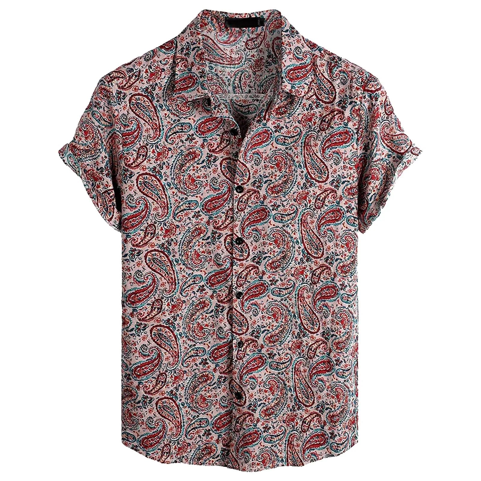 Chemise Décontractée Homme Imprimé Hawaïen Style Unique 2
