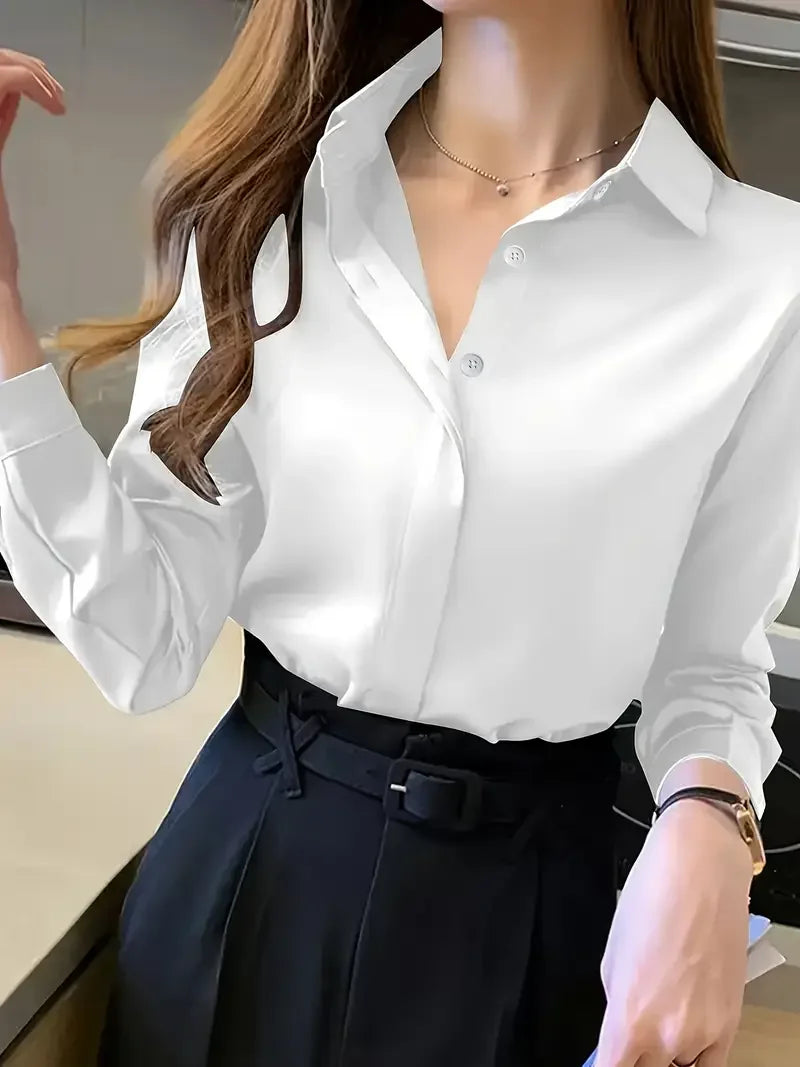 Chemise Femme Ample Décontractée à Manches Longues 2
