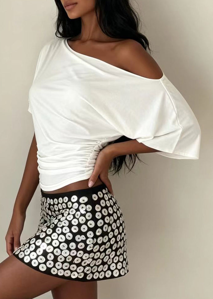 Chemise Femme Asymétrique Manches Courtes 3