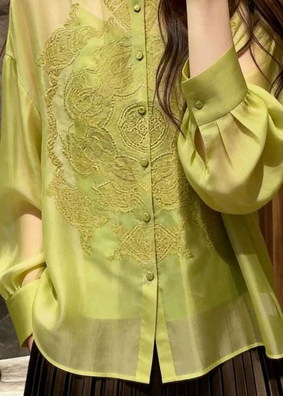 Chemise Femme Brodée à Manches Longues Chic 3