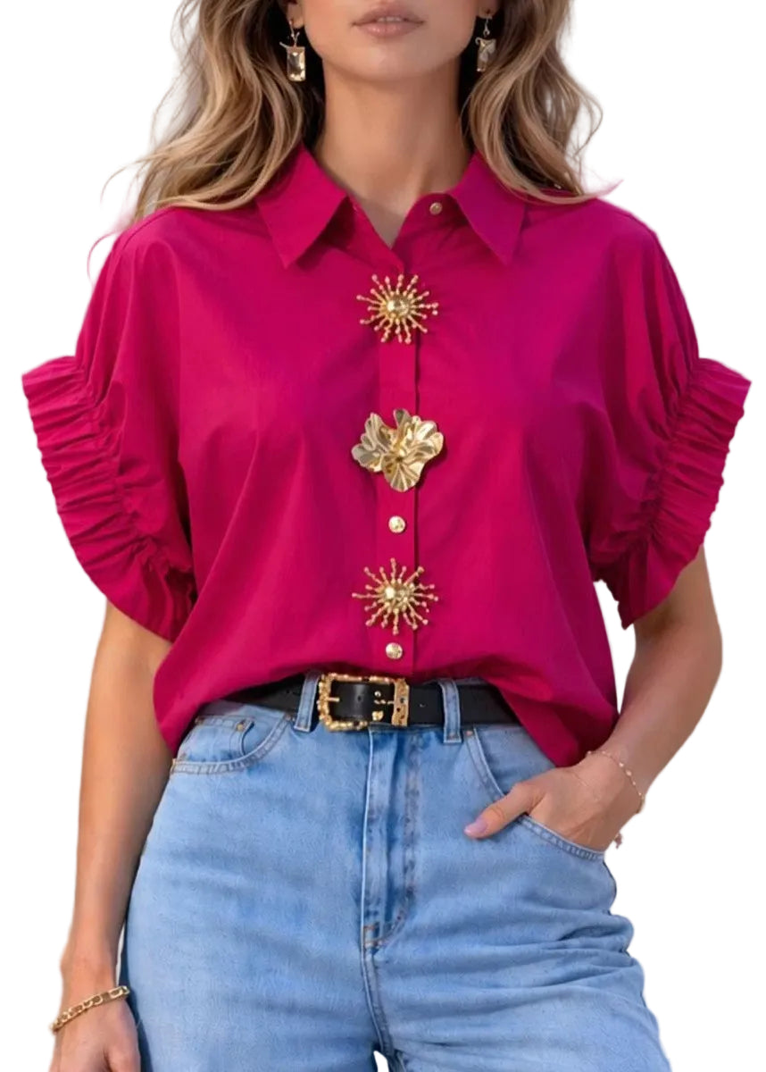 Chemise Femme Col Claudine Patchwork Style Estival 1