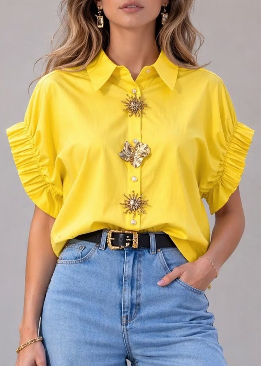 Chemise Femme Col Claudine Patchwork Style Estival 2