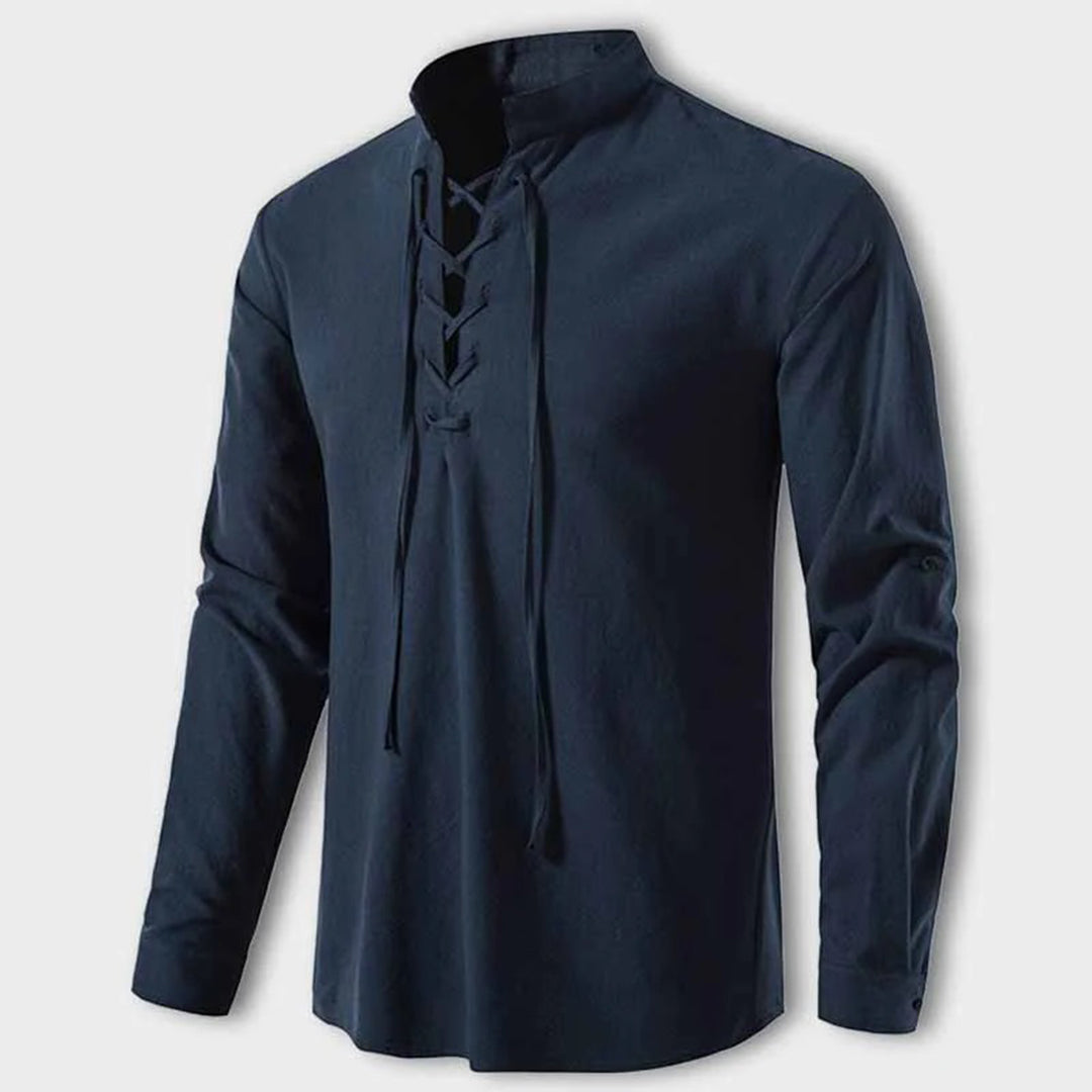 Chemise Femme Col V à Lacets Automne Chic 5