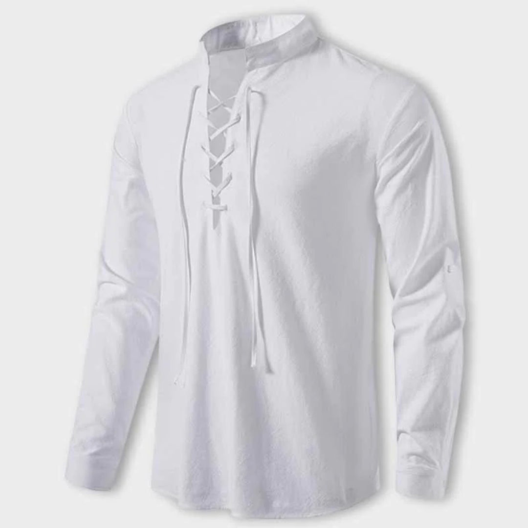 Chemise Femme Col V à Lacets Automne Chic 8