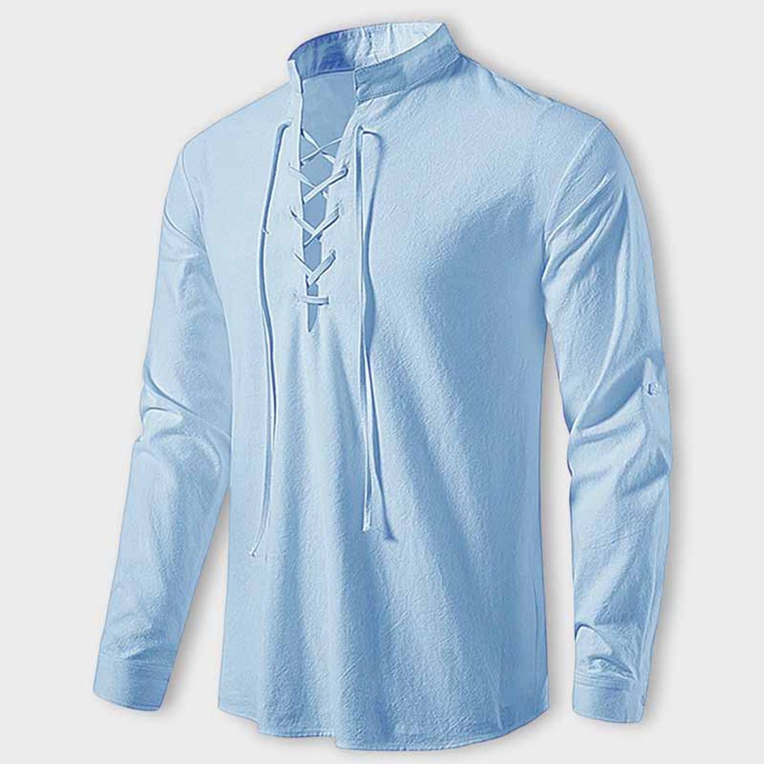 Chemise Femme Col V à Lacets Automne Chic 9