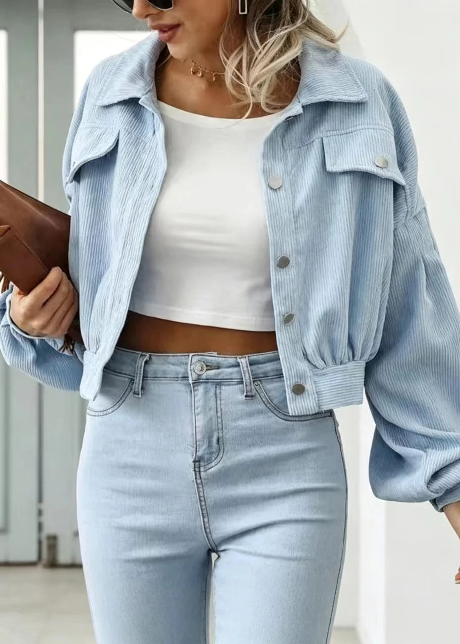 Chemise Femme Décontractée Manches Lanternes Col Rabattu 2