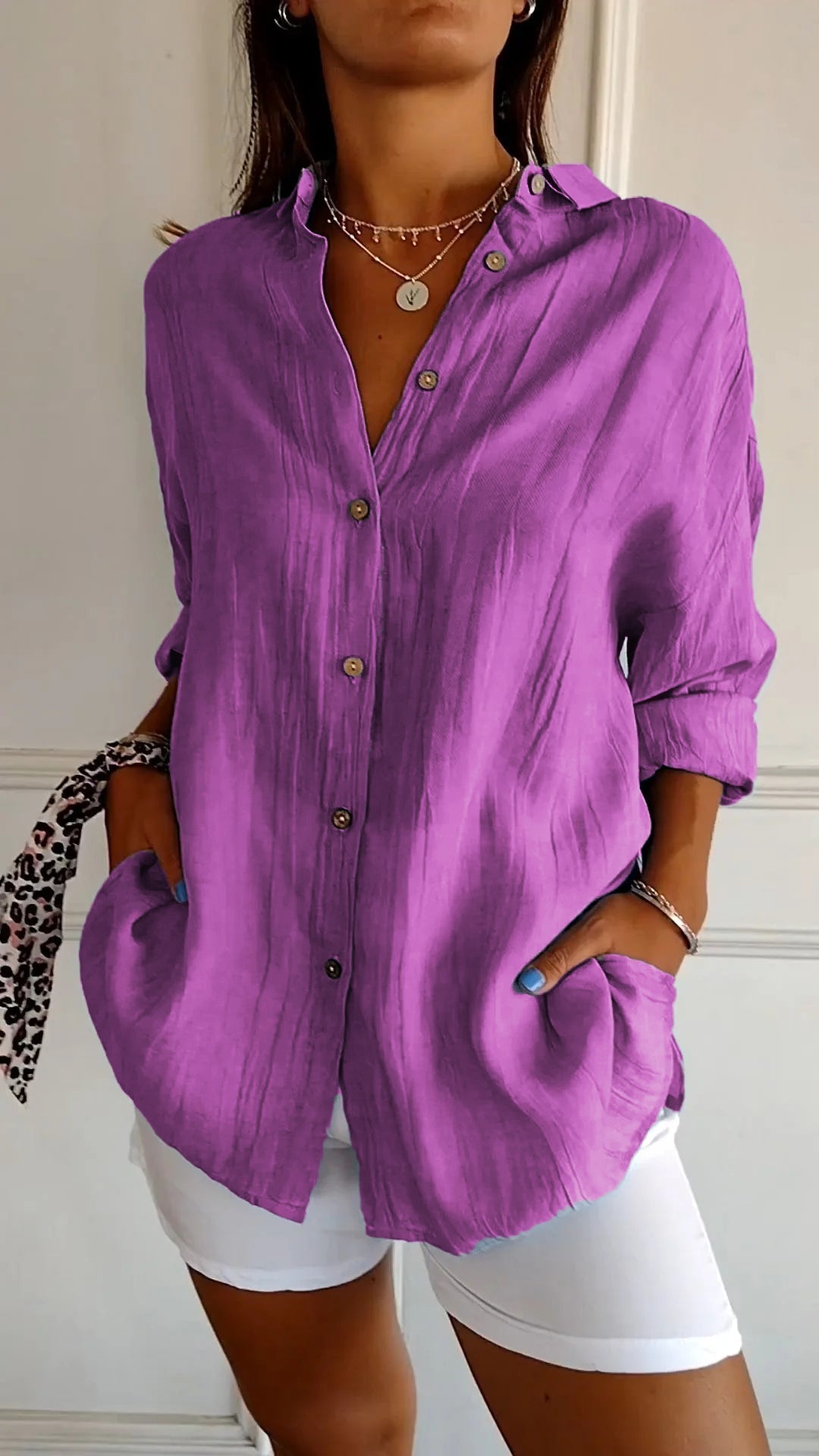 Chemise Femme Manches Longues Plissée 12