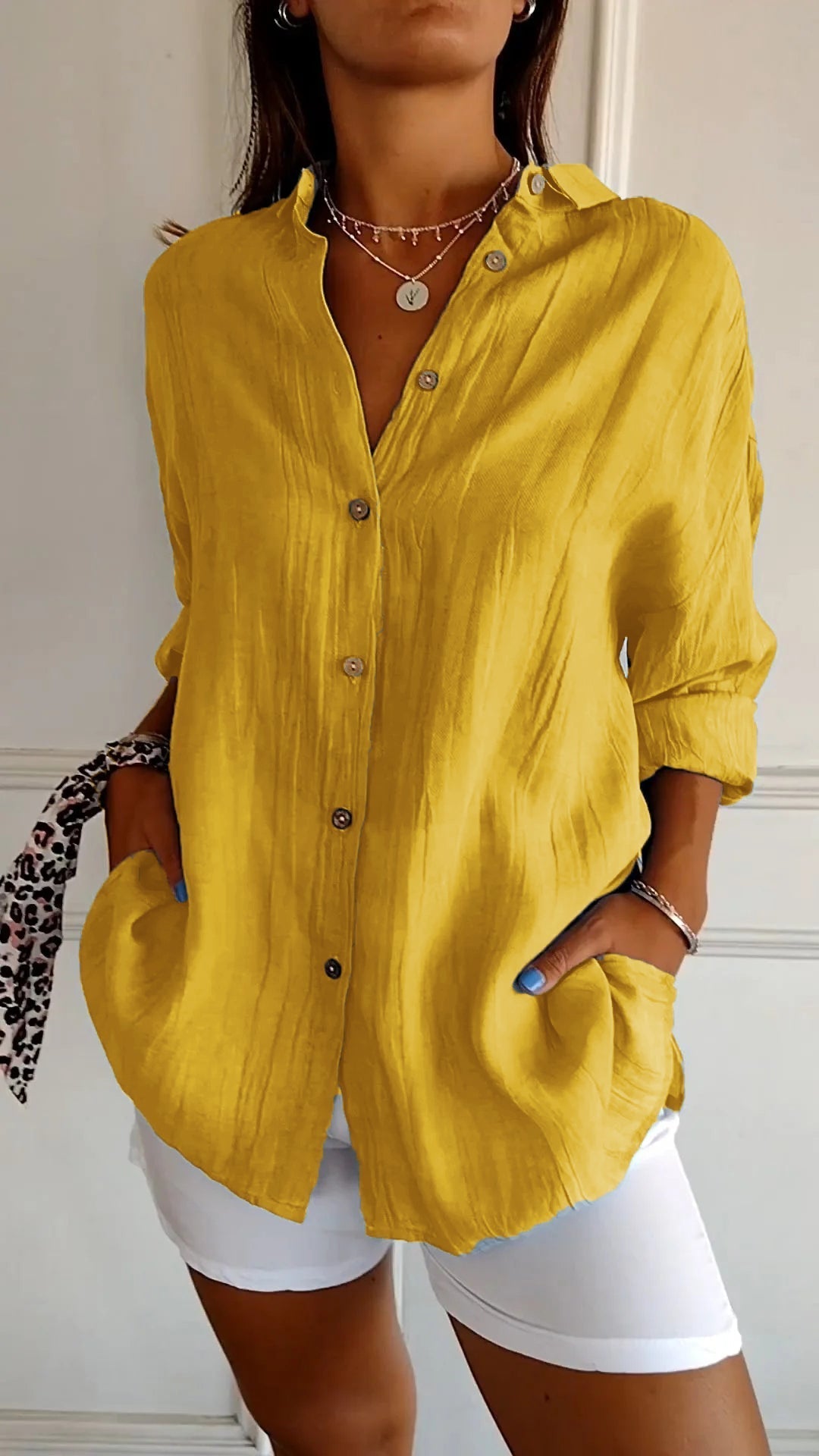 Chemise Femme Manches Longues Plissée 4