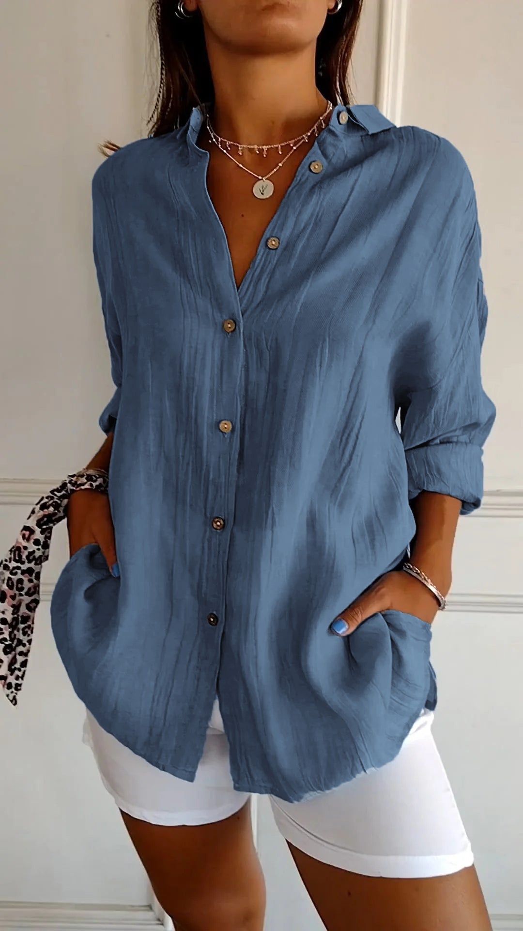 Chemise Femme Manches Longues Plissée 5