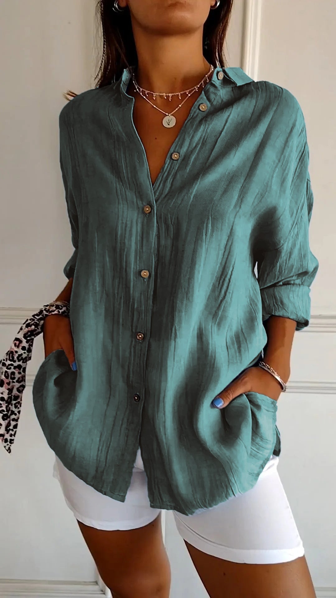 Chemise Femme Manches Longues Plissée 6