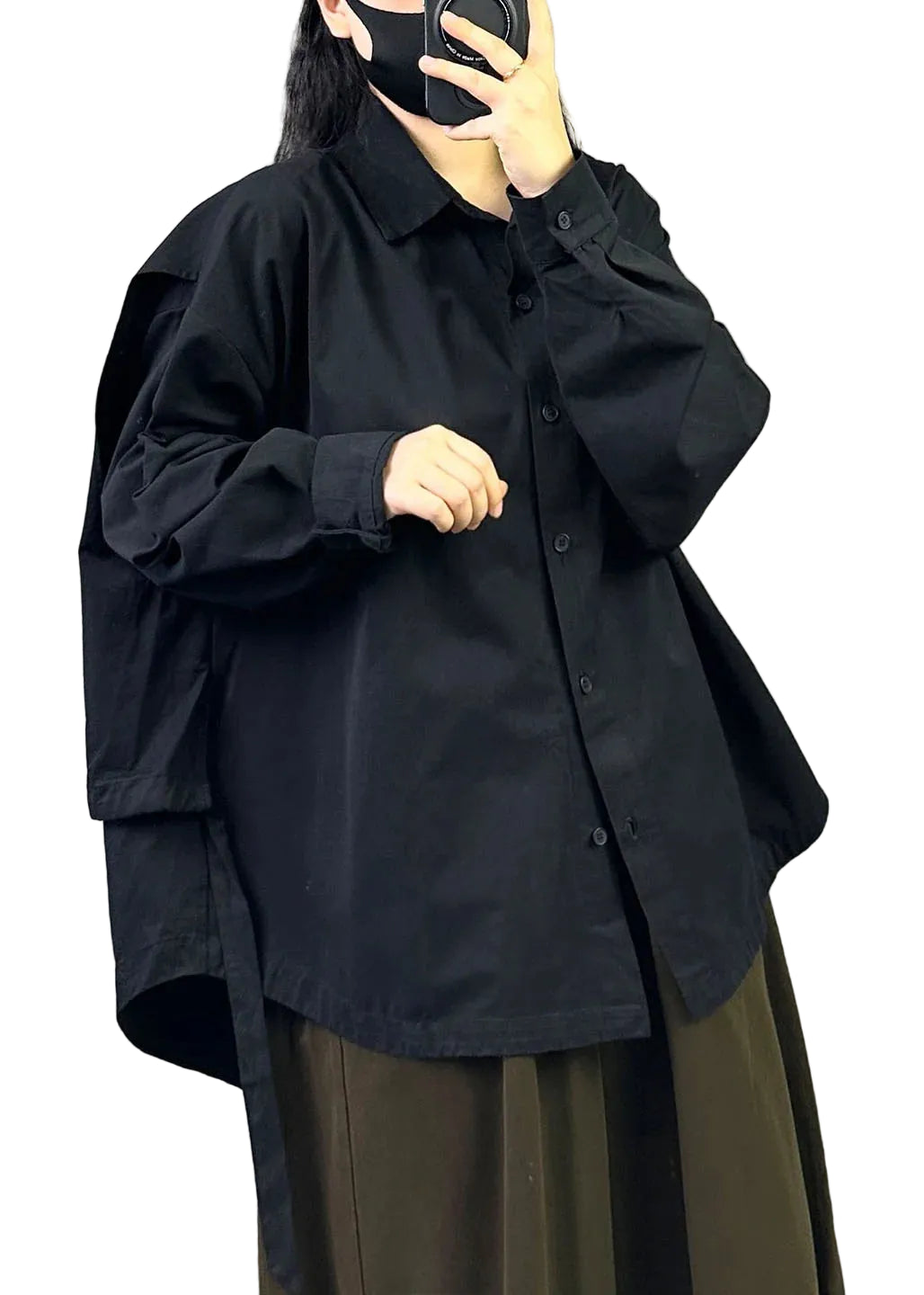 Chemise Femme Oversize Patchwork Automne Décontractée 0