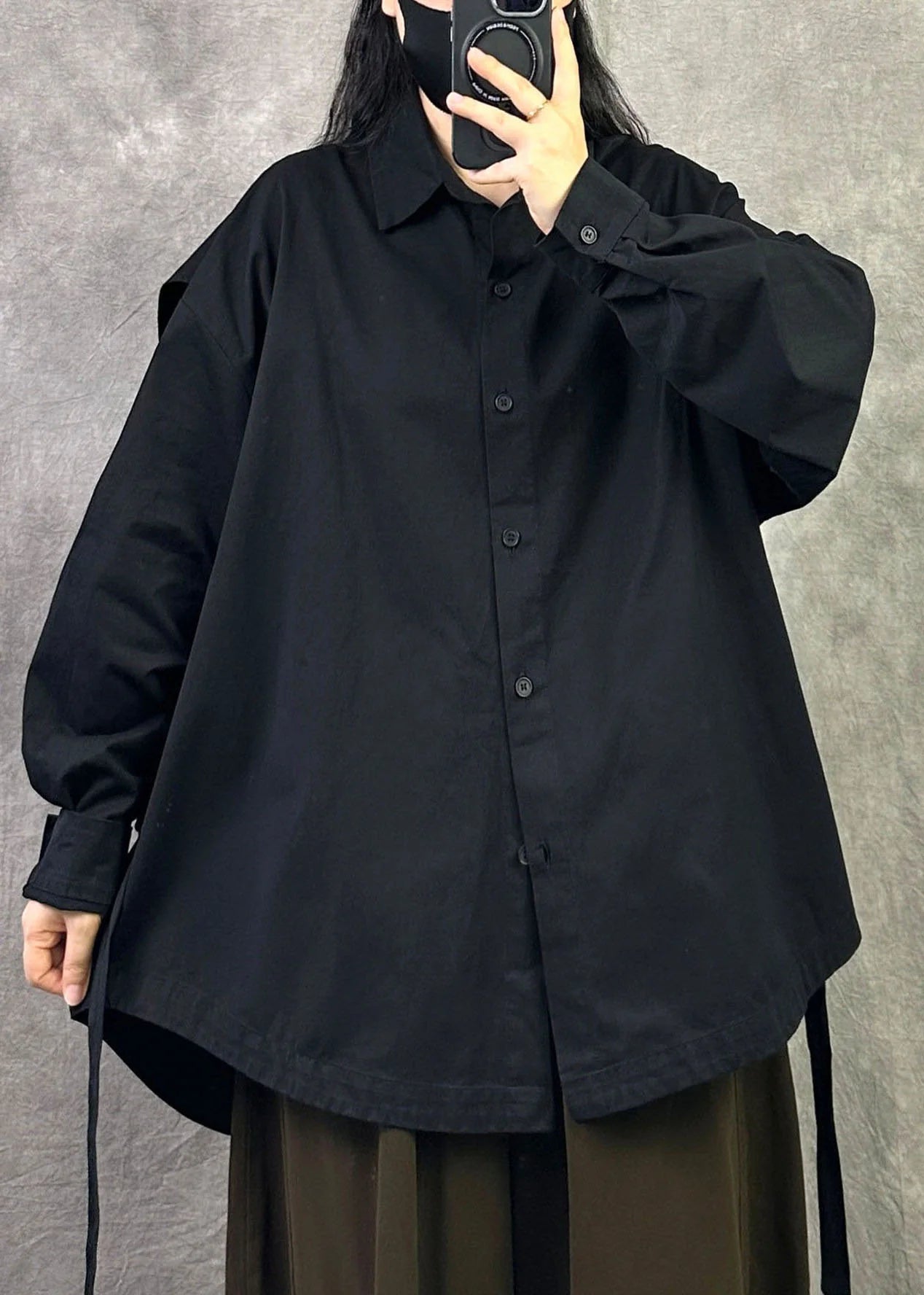 Chemise Femme Oversize Patchwork Automne Décontractée 1