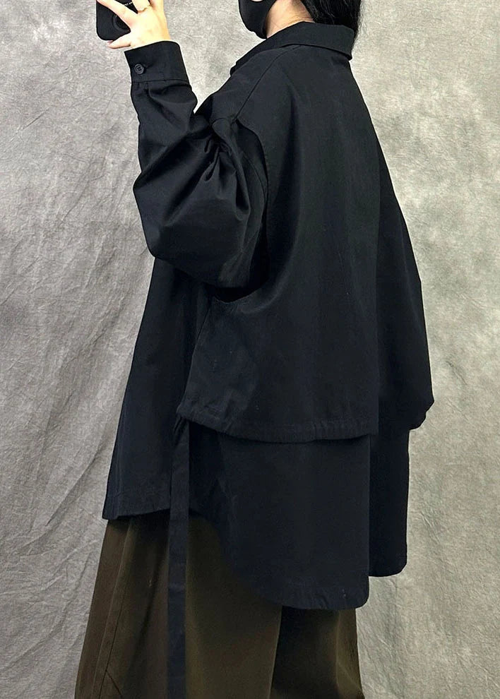 Chemise Femme Oversize Patchwork Automne Décontractée 3