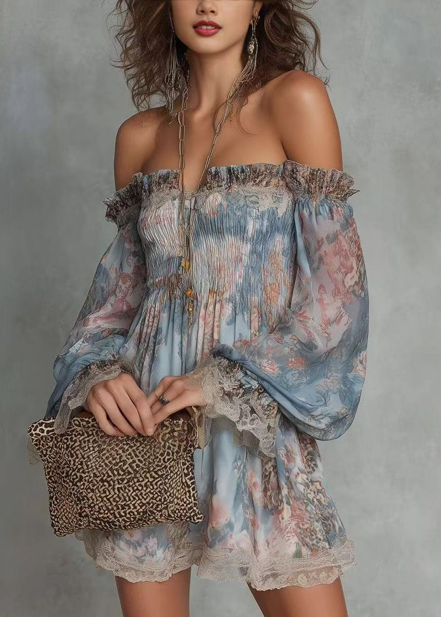 Chemise Femme Patchwork à Col Oblique Manches Longues 1