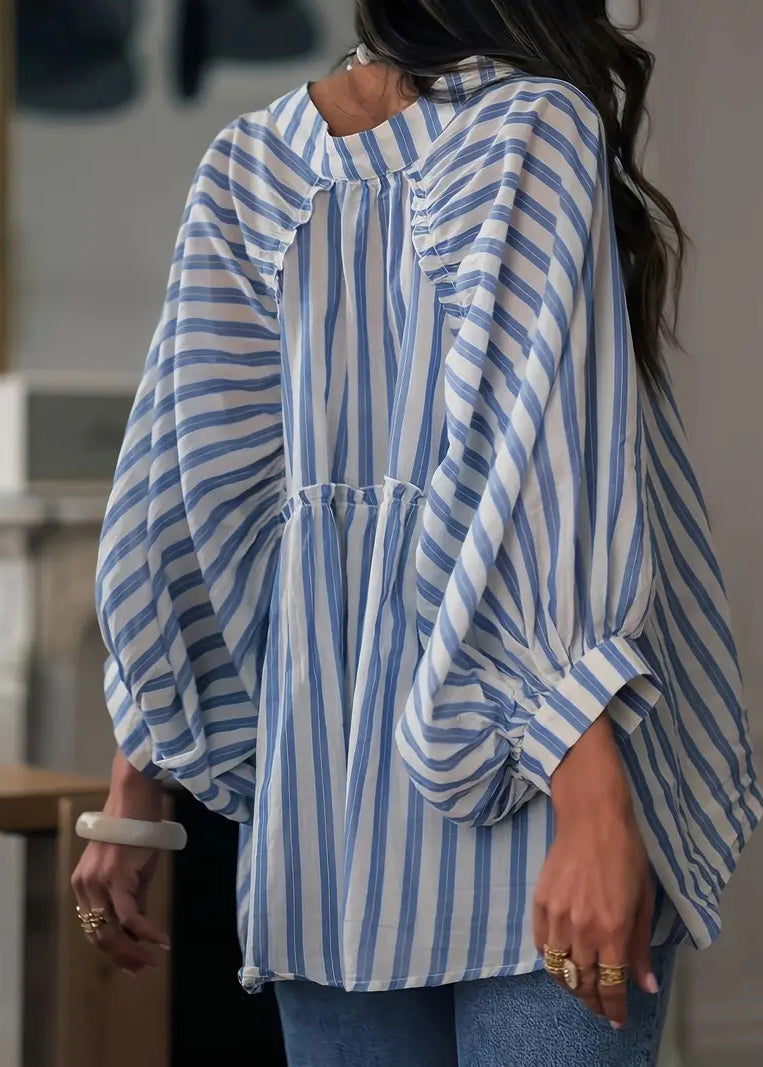 Chemise Femme Rayée à Manches Lanterne 1