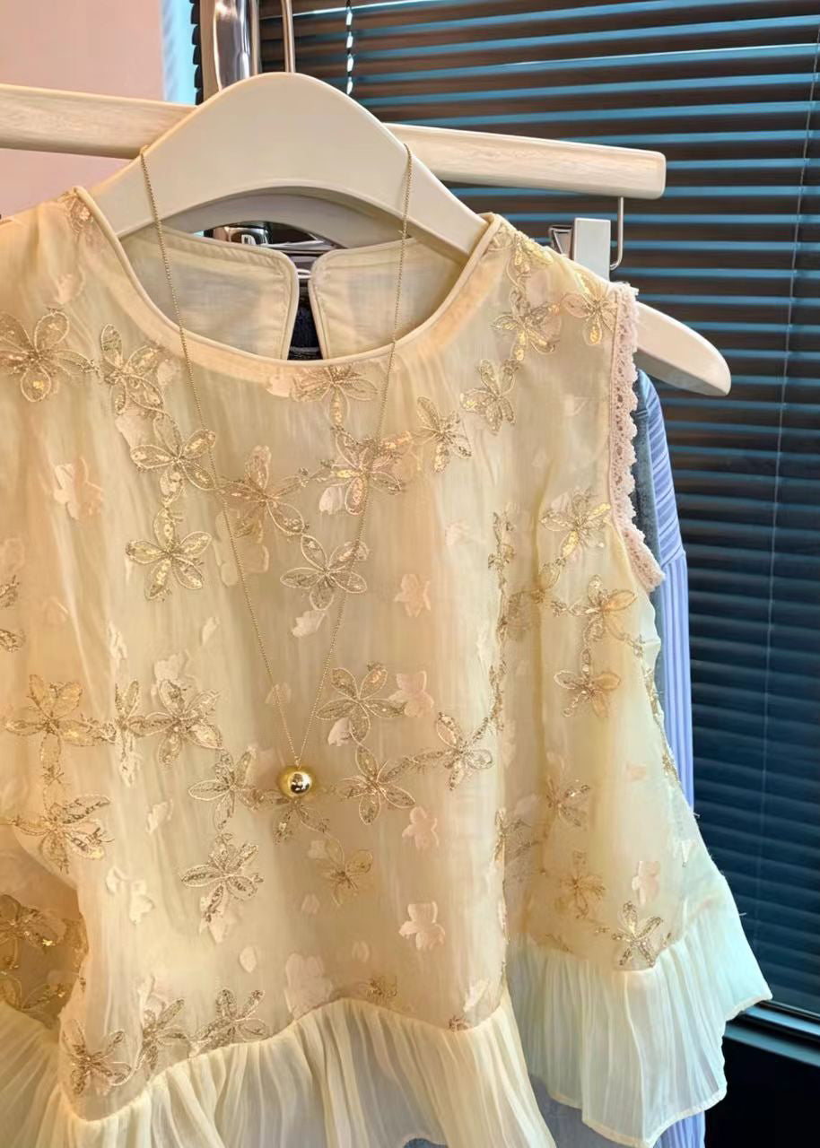 Chemise Femme Sans Manches Style Décontracté à Paillettes 4