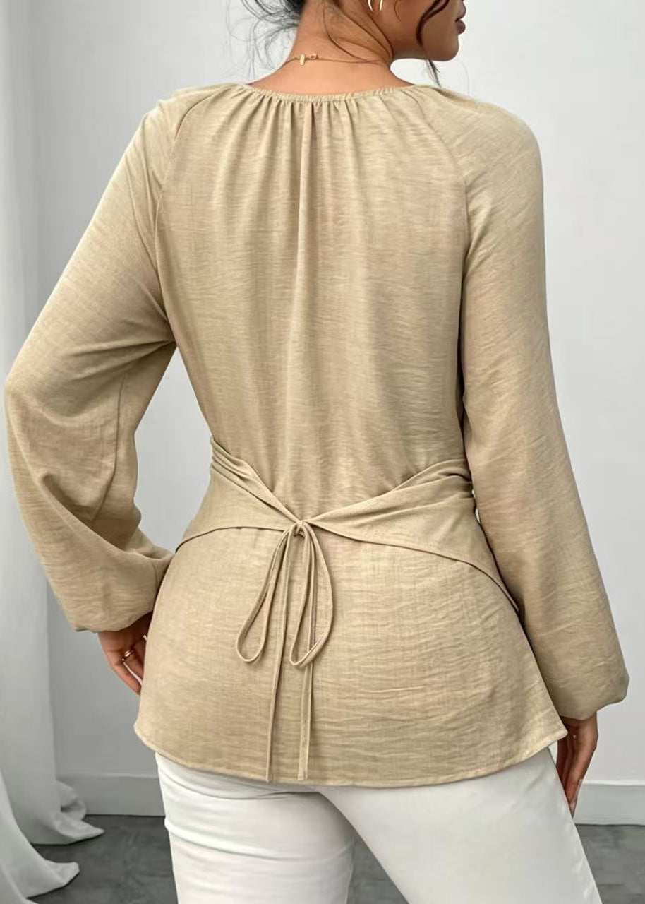 Chemise Femme Style Bohème Col Rond Automne 3