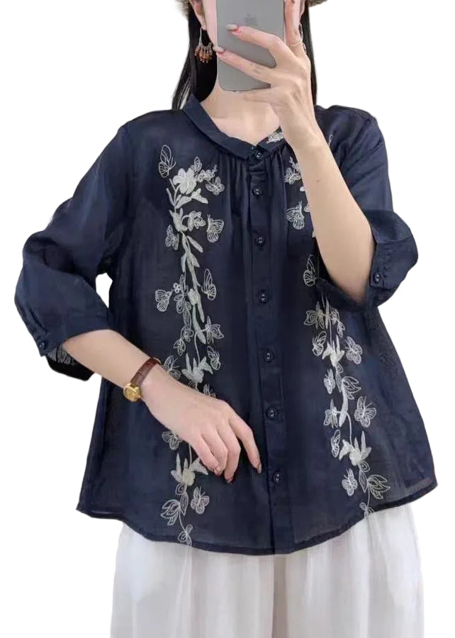 Chemise Femme Surdimensionnée à Manches de Bracelet Chic 0