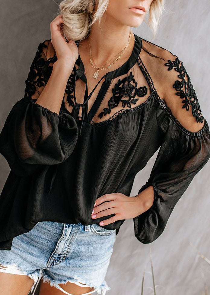 Chemise Femme Transparente Oversize en Dentelle 2