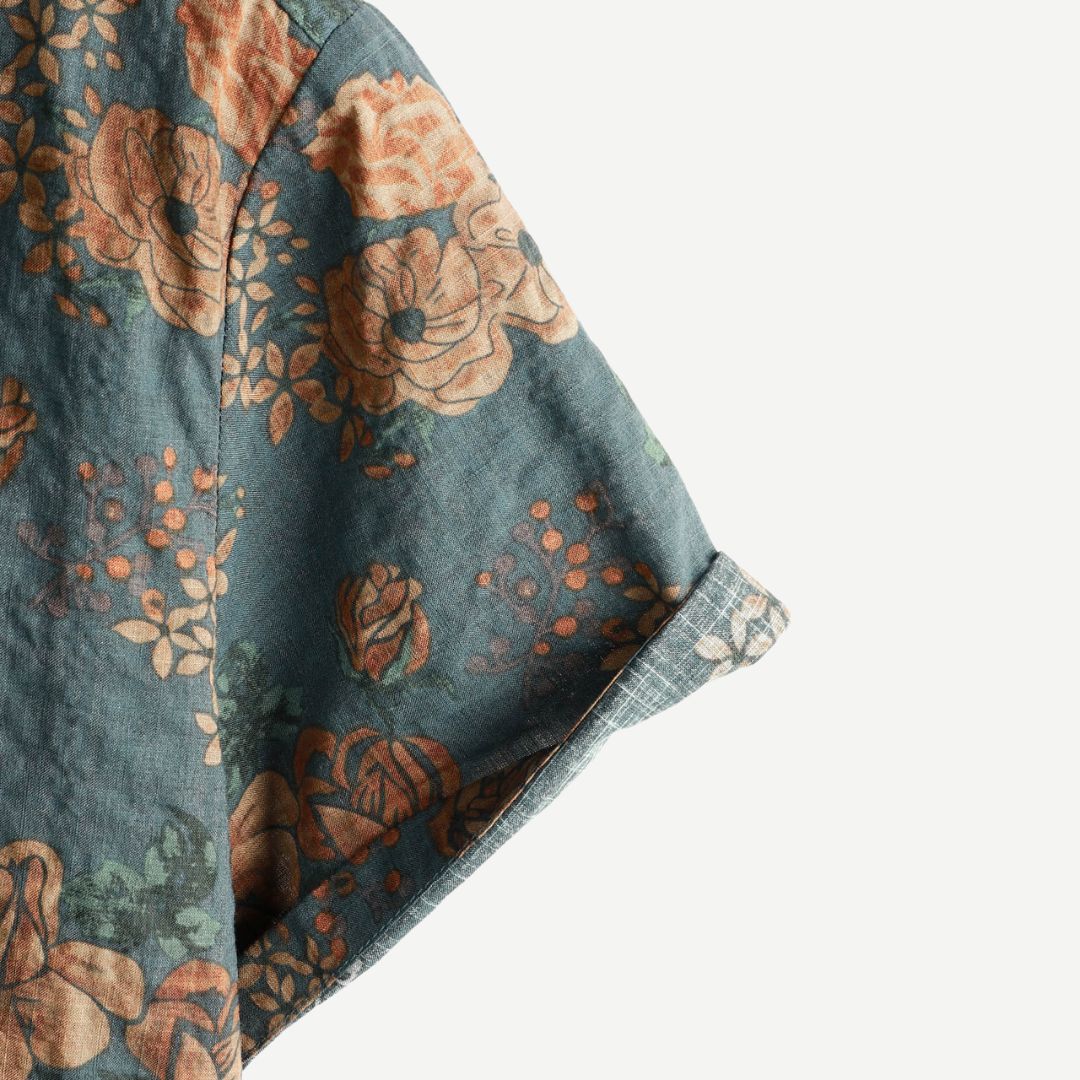 Chemise Femme Vintage à Fleurs Tissu Léger 4