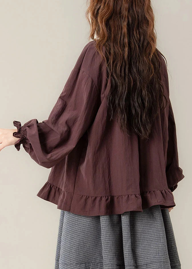 Chemise Femme à Lacets et Manches Lanternes 3