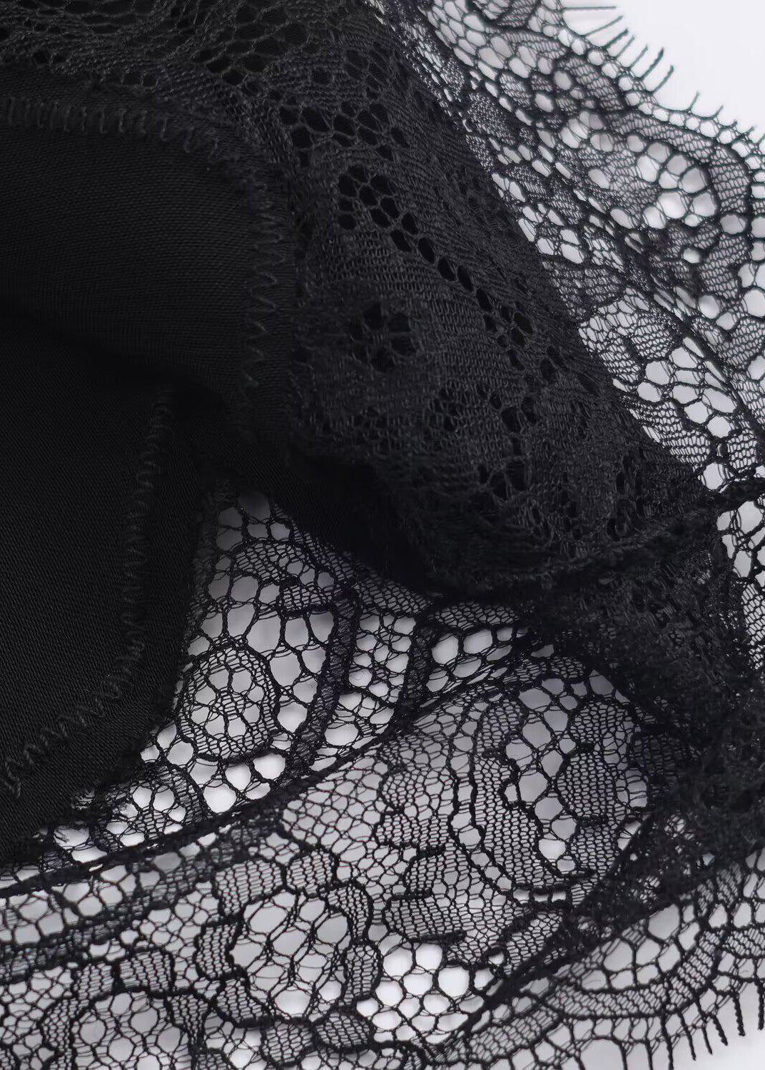 Chemise Femme à Manches Longues Col O Dentelle Asymétrique Patchwork 3