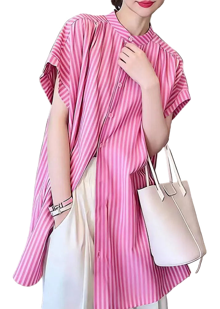 Chemise Femme à Rayures Rose Chic 1