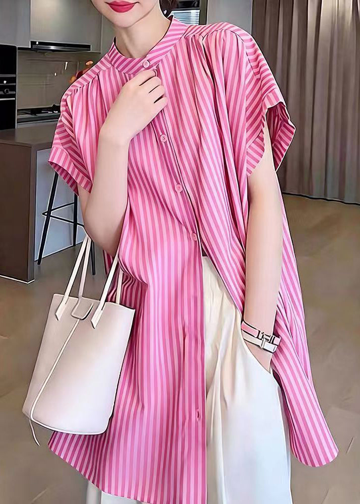 Chemise Femme à Rayures Rose Chic 2