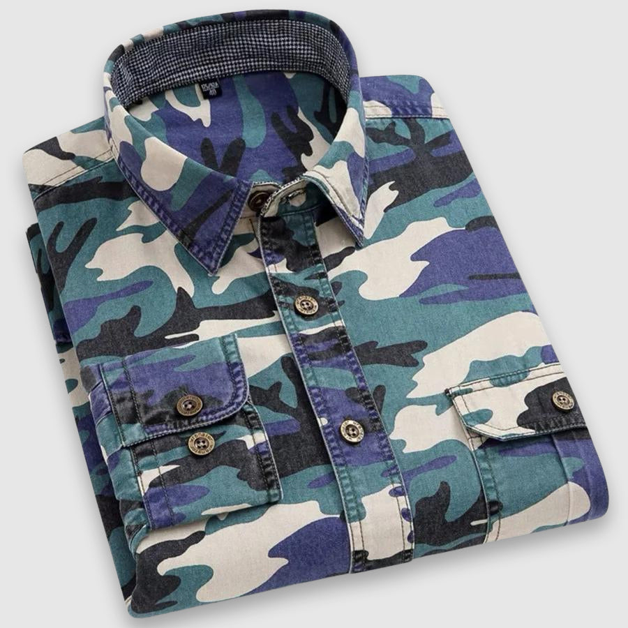 Chemise Homme Camouflage Classique à Manches Longues 2
